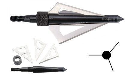 купите Наконечники охотничьи Man-kung MK-3BAL фиксированные, 100 гран, 3 лезвия (3 шт.) в Ставрополе