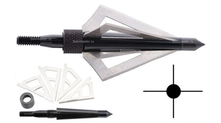 купите Наконечники охотничьи Man-kung MK-4BAL фиксированные, 100 гран, 4 лезвия (3 шт.) в Ставрополе