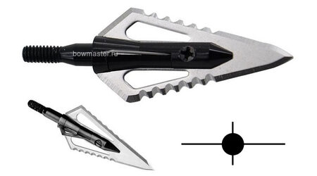 купите Наконечник охотничий TP230 Magnus фиксированный с серрейторной насечкой, 100 гран, 2+2 лезвия (3 шт.) в Ставрополе